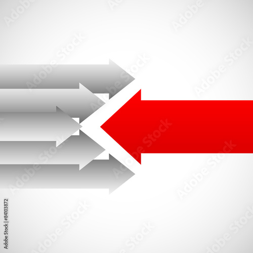 Arrows in opposite directions against each other. Opposition, re