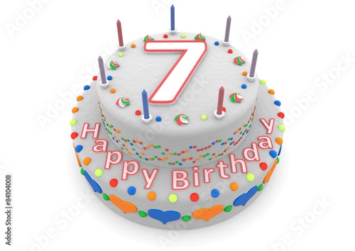 Canvas Print white birthday cake