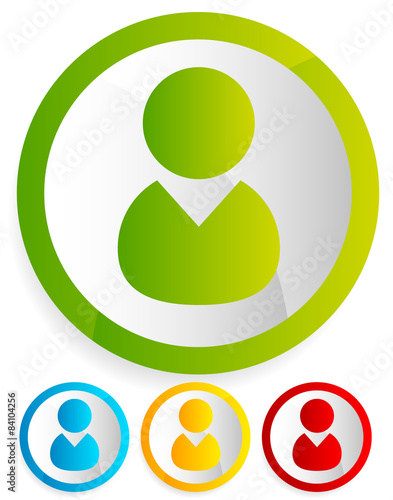 Character, user icon with various colors included