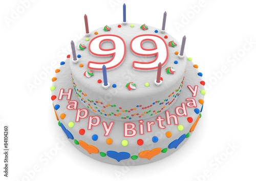 Canvas Print white birthday cake