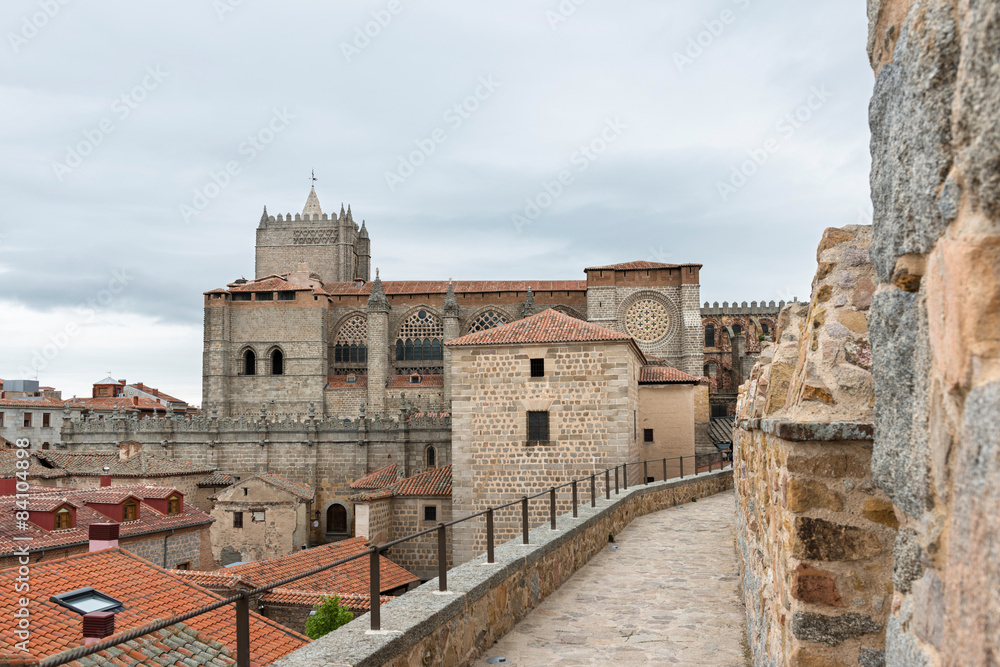 Wall and Cathedral of Avila, Spain