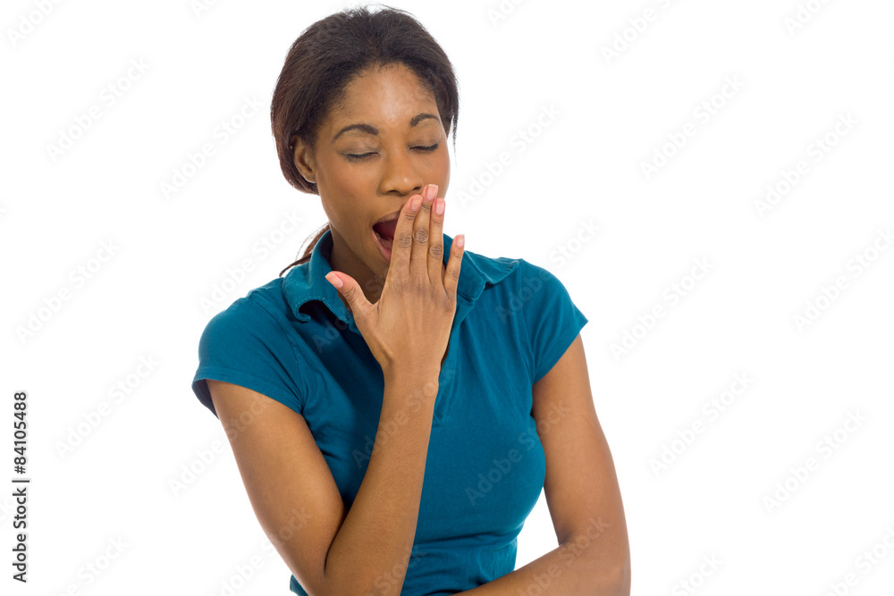 Model tired yawning Model tired yawning