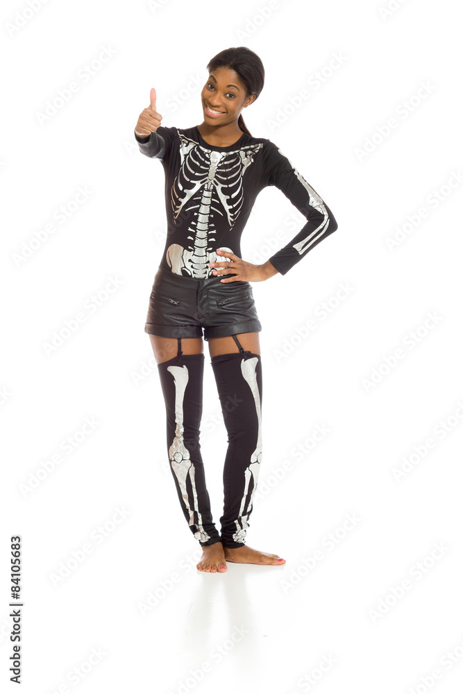 Fototapeta premium Model isolated thumbs up success