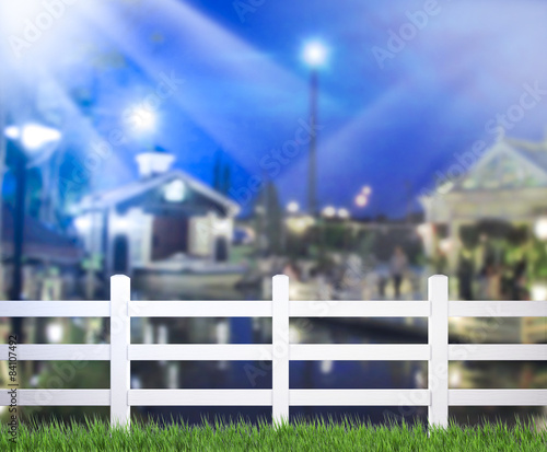 White Fence And Blur Building Background