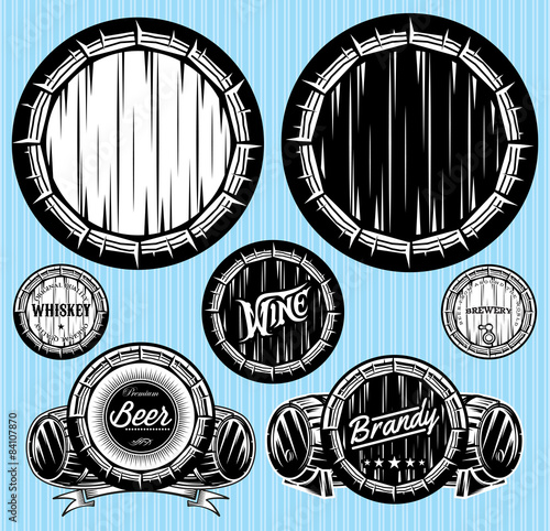 set of patterns for monochromatic emblems with barrels
