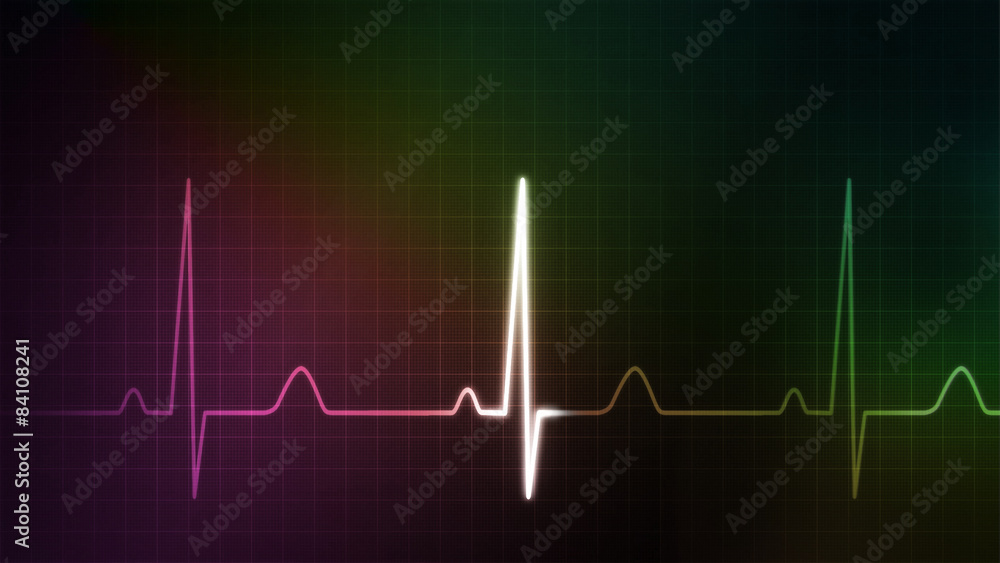 EKG monitor red and green colorful