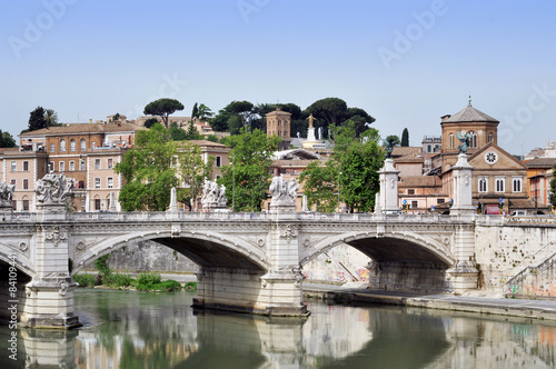 View on Tiber and old city centre in Rome
