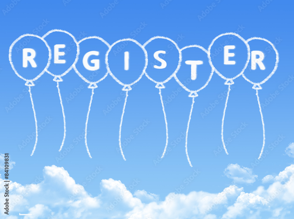 Cloud shaped as register Message Cloud shaped as register Message