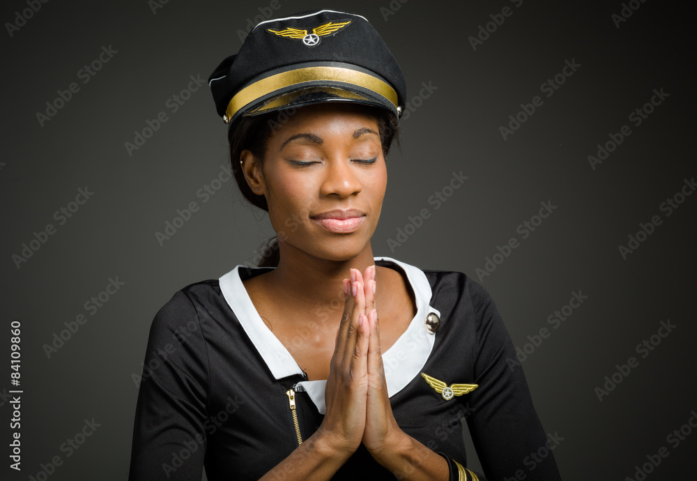 Model isolated praying Model isolated praying