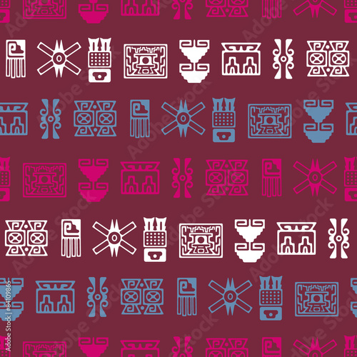 Seamless background with American Indians relics dingbats