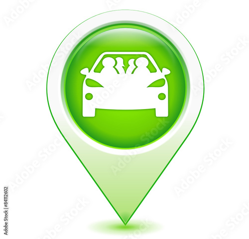 covoiturage sur marqueur géolocalisation vert
