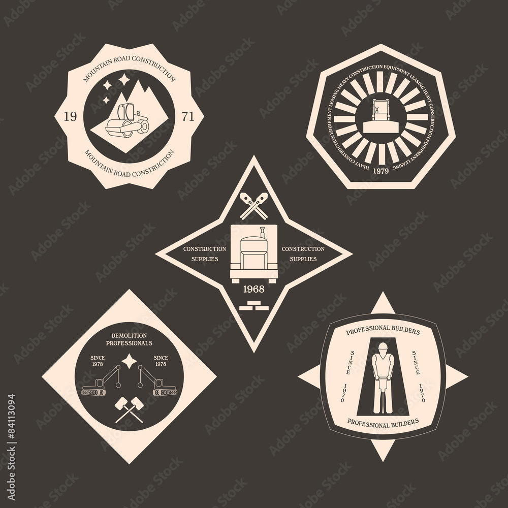 Obraz premium Logotype set for construction industry. Design elements