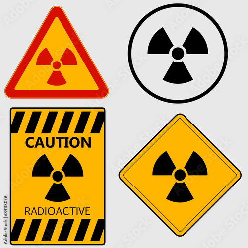 Radioactivity sign set - vector