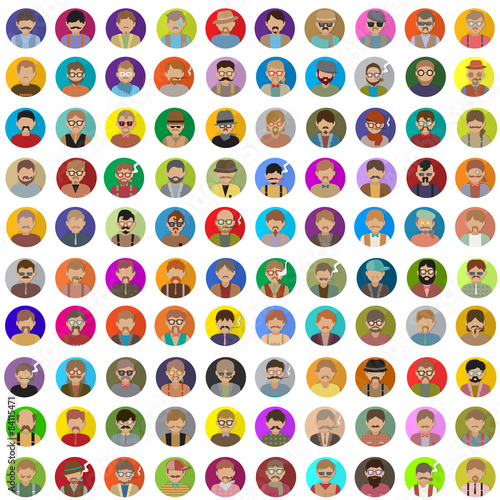 Flat People Icons - Isolated On White Background, Vector Illustration, Graphic Design Editable For Your Design