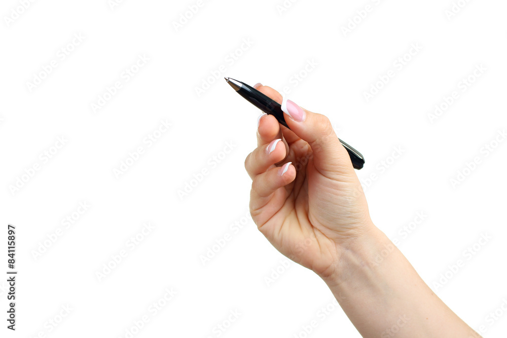 Hand holding a marker isolated on white background Hand holding a marker isolated on white background