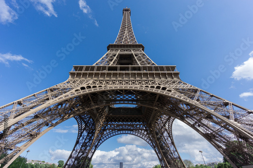 The Eiffel Tower and Montparnasse tower over blue sky © F.C.G.