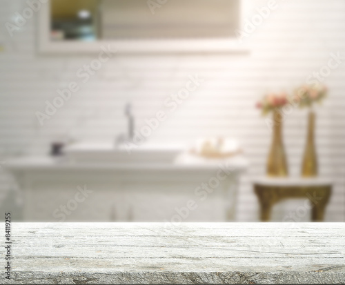 Table Top And Blur Interior Background