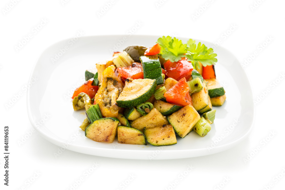 gegrilltes Gemüse und Toast - grilled veggies and toast gegrilltes Gemüse und Toast - grilled veggies and toast