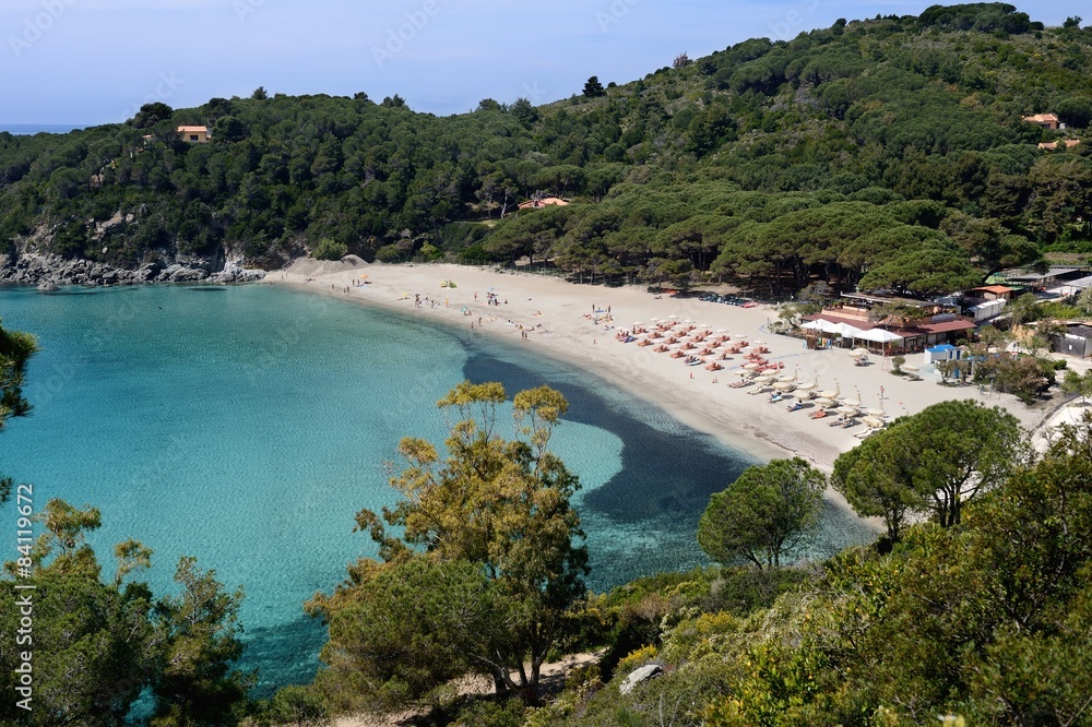 A beautiful landscape of Fetovaia beach in Elba island-Italy