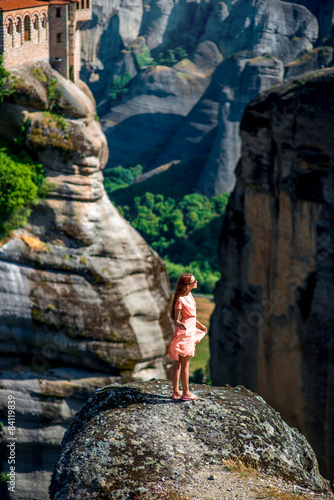 Woman enjoying nature on the mountains