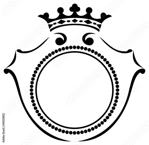 Outline medallion with a crown