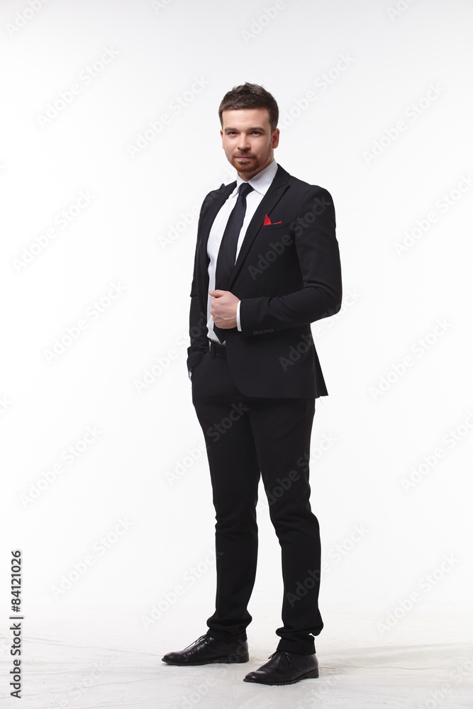 emotional, joyful businessman in full growth emotional, joyful businessman in full growth