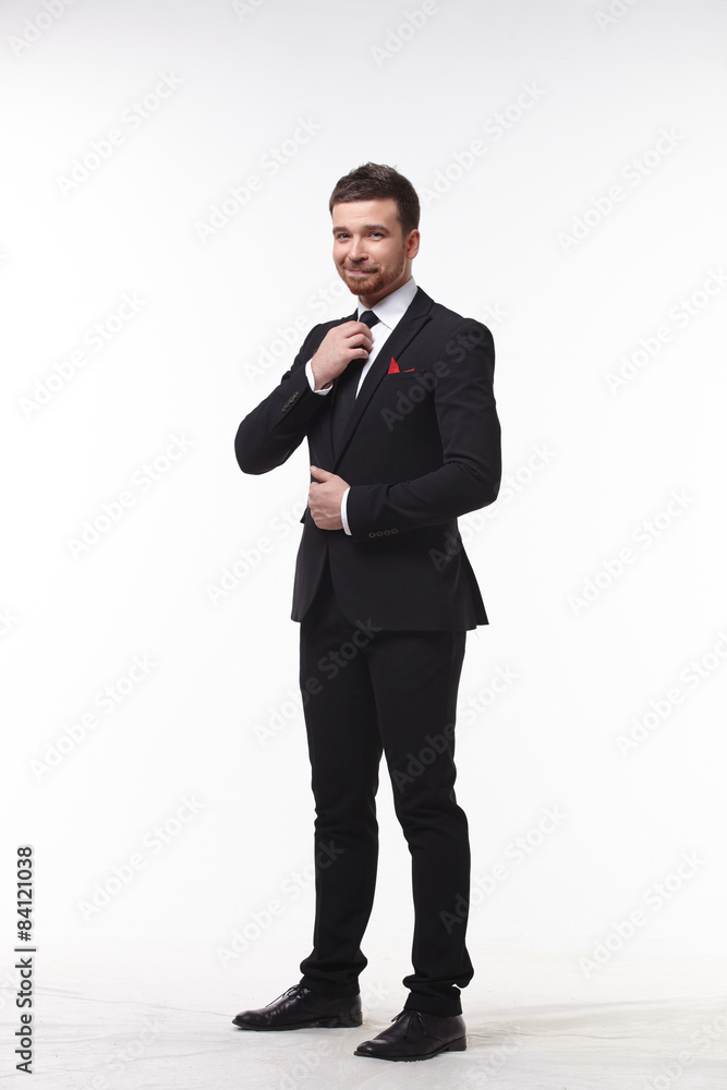 emotional, joyful businessman in full growth emotional, joyful businessman in full growth