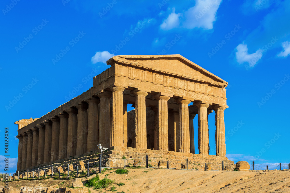 Greek temple in valley of temples in Sicily.