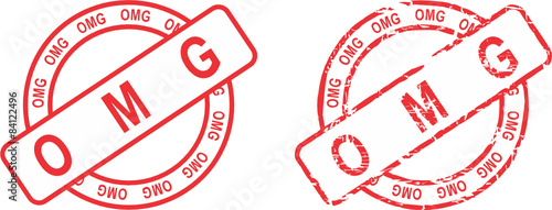 omg stamp sticker in vector format very easy to edit