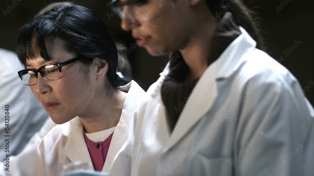 Close up of experiments being conducted in a chemistry lab Close up of experiments being conducted in a chemistry lab