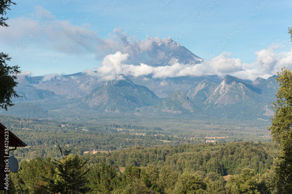 Eruption of the Villarrica volcano