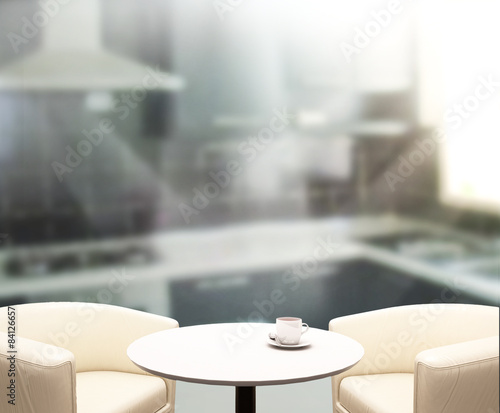 Table Top And Blur Interior Background