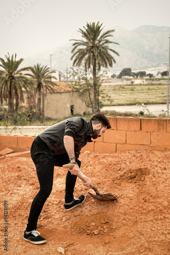 Guy with shovel