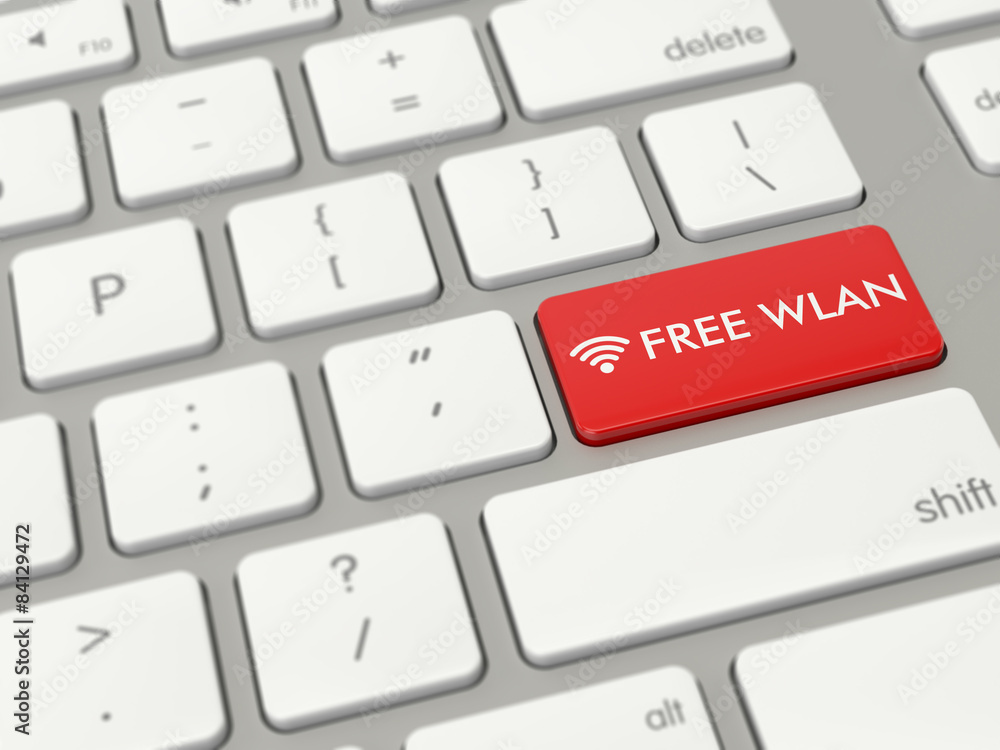 Keyboard with red free wlan key Keyboard with red free wlan key