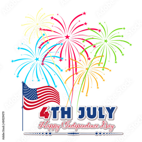 Fourth of July with firework Background