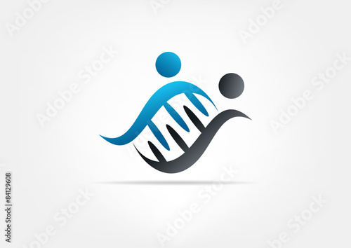 Dna Human vector logo design template