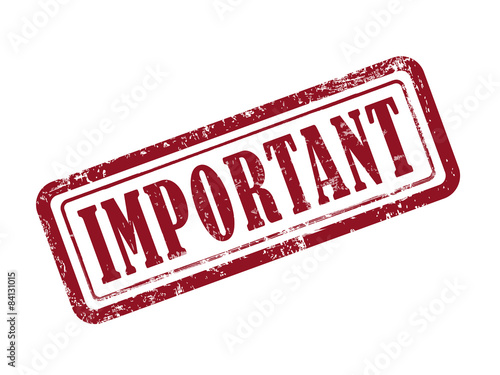 stamp important in red text on white