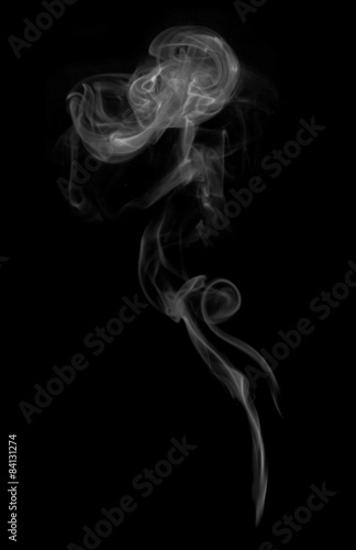 Smoke color black and white isolated background.