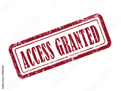 stamp access granted in red