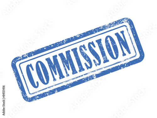 stamp commission in blue