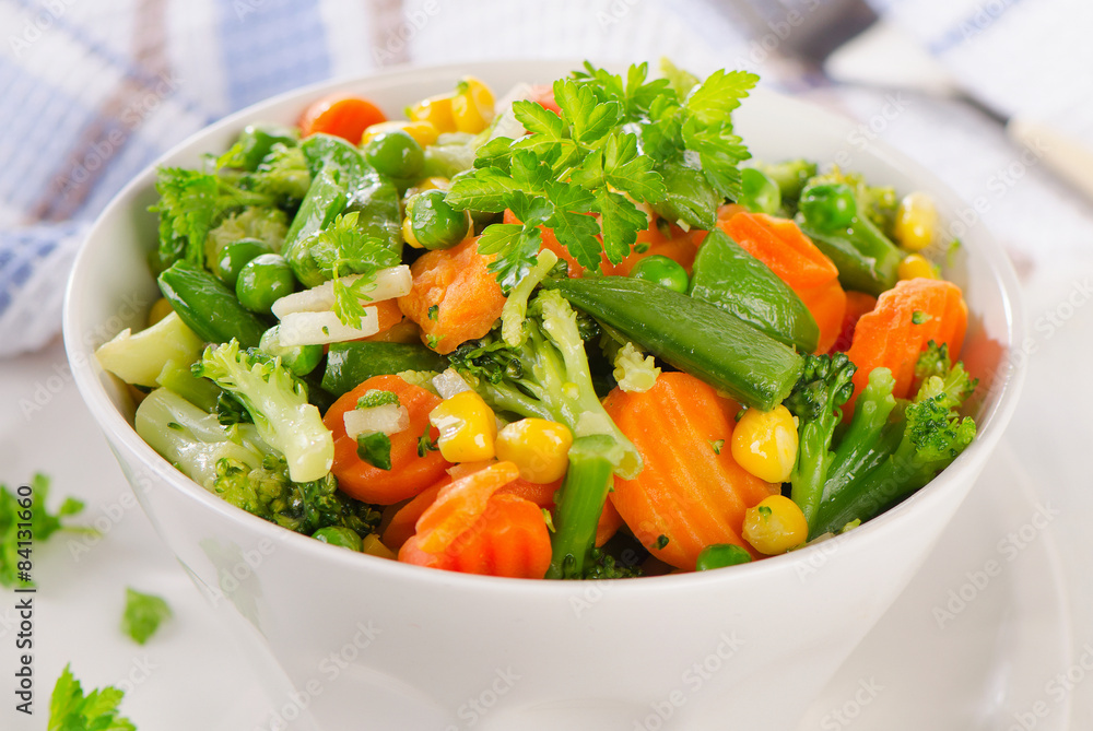 Mixed vegetables in a bowl.