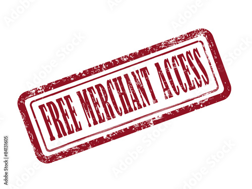 stamp free merchant access in red