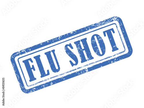 stamp flu shot in blue