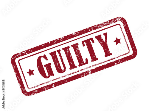 stamp guilty in red