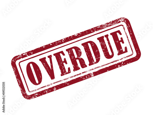 stamp overdue in red