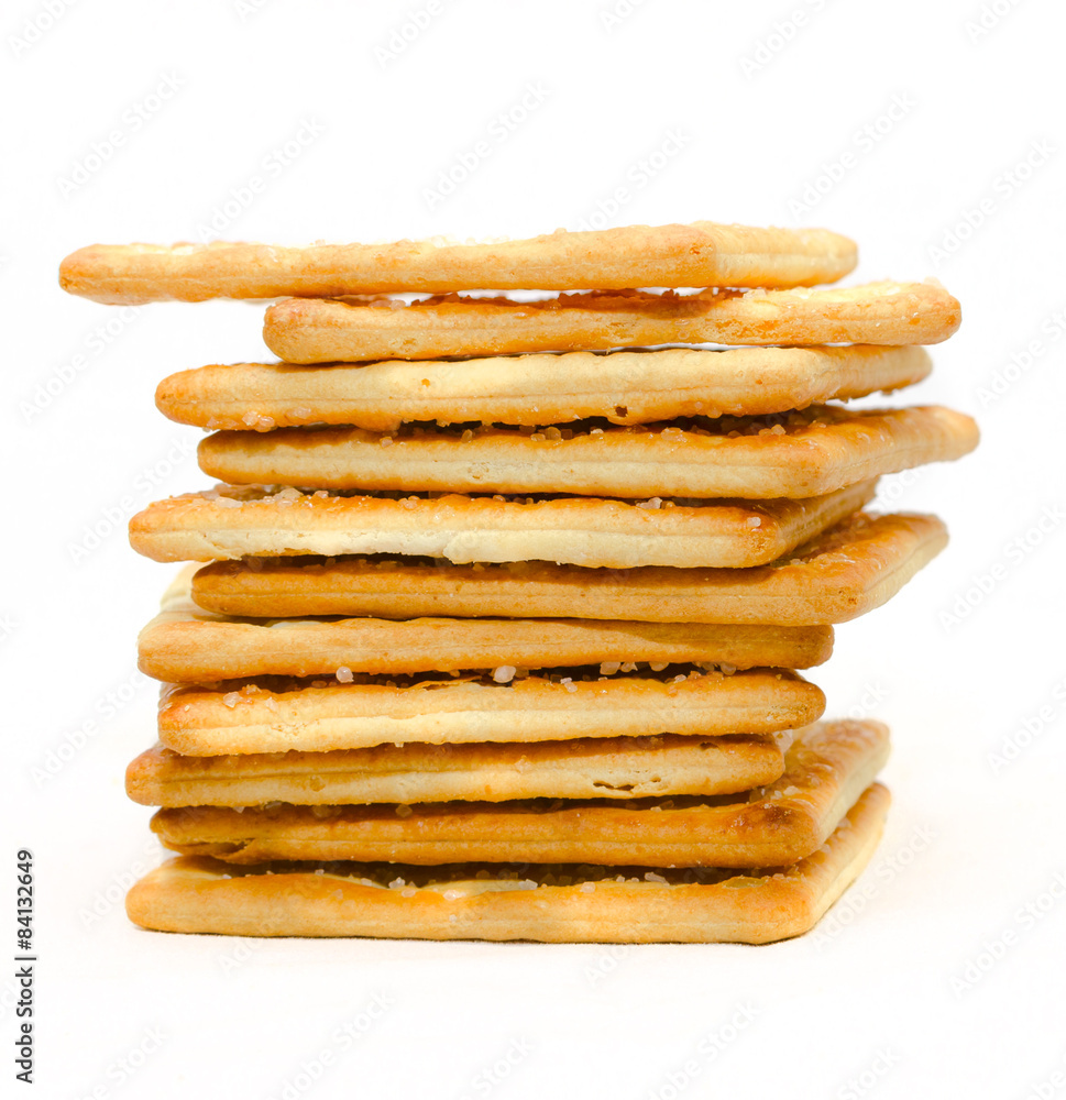 sugar crackers biscuit snack on white background sugar crackers biscuit snack on white background
