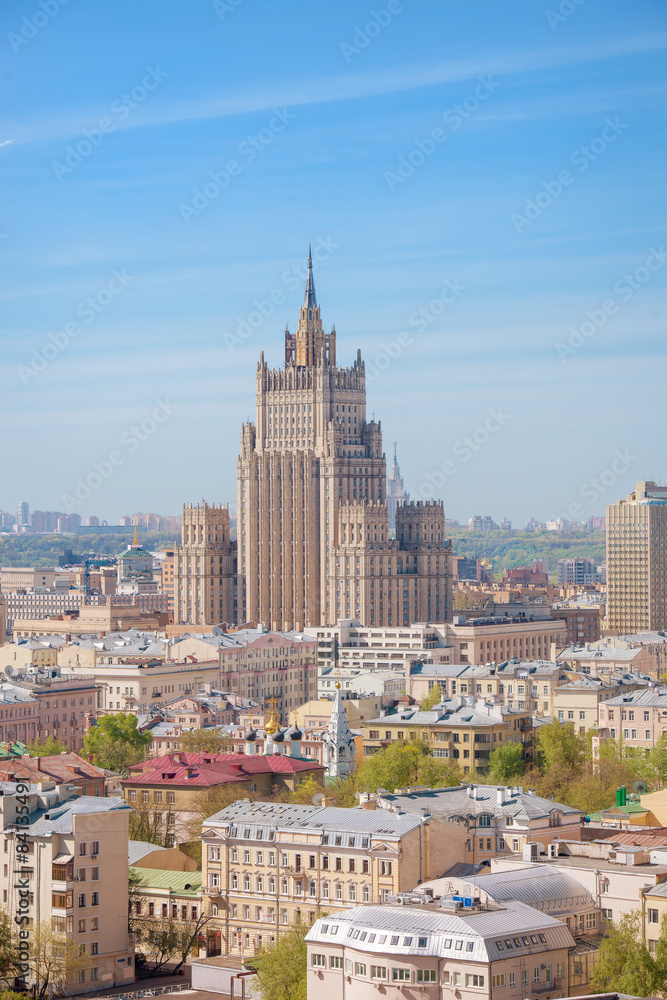 Obraz premium Panoramic view on top of the tall building of the Ministry of Fo