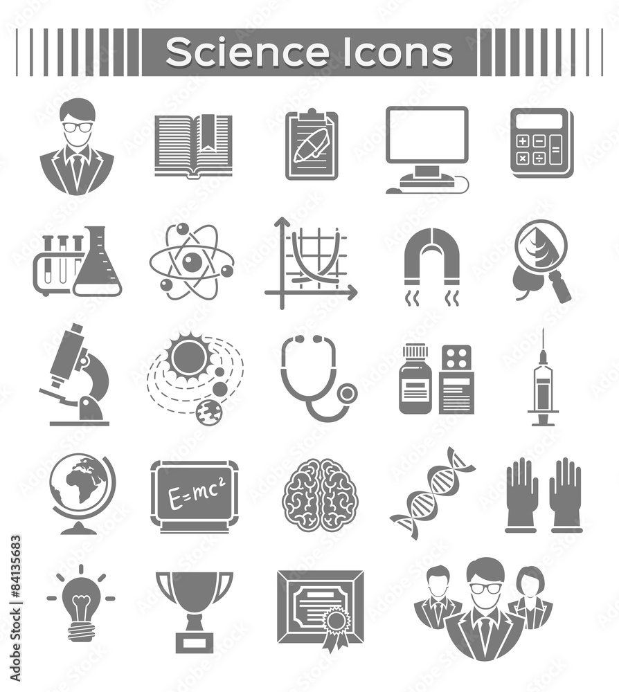 Science icons silhouette Science icons silhouette