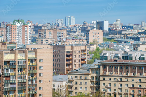 The dense residential development in the city center. Moscow