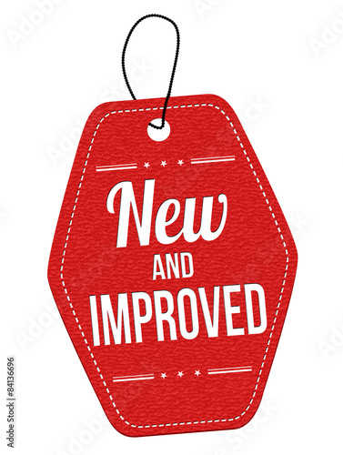 New and improved label or price tag